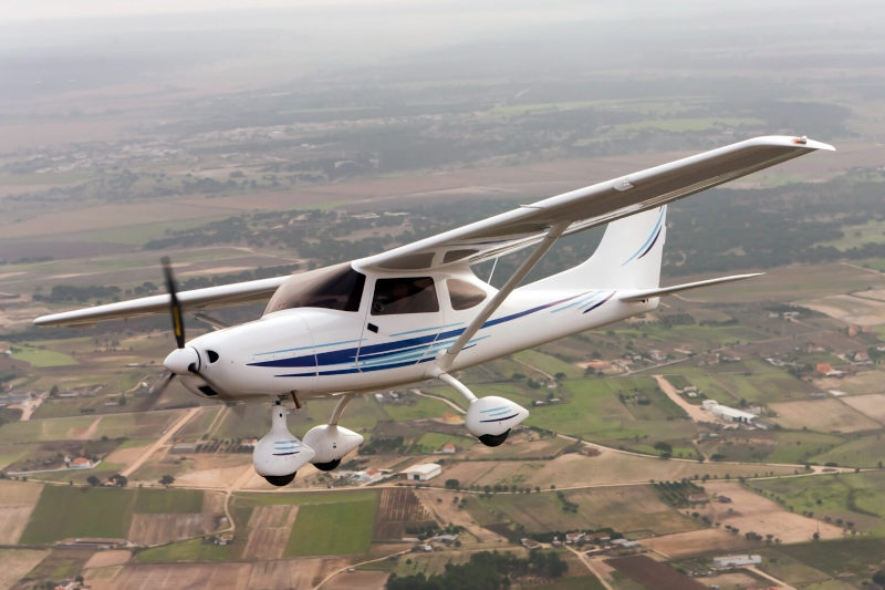 small airplane in flight